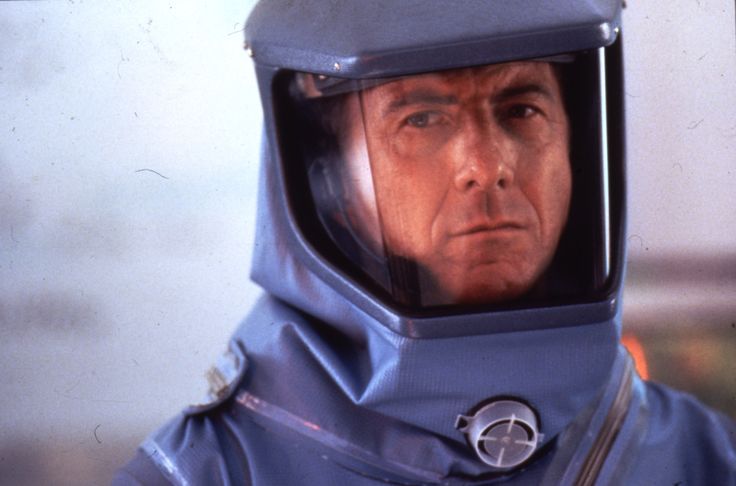 Dustin Hoffman in a hazmat suit in the film Outbreak
